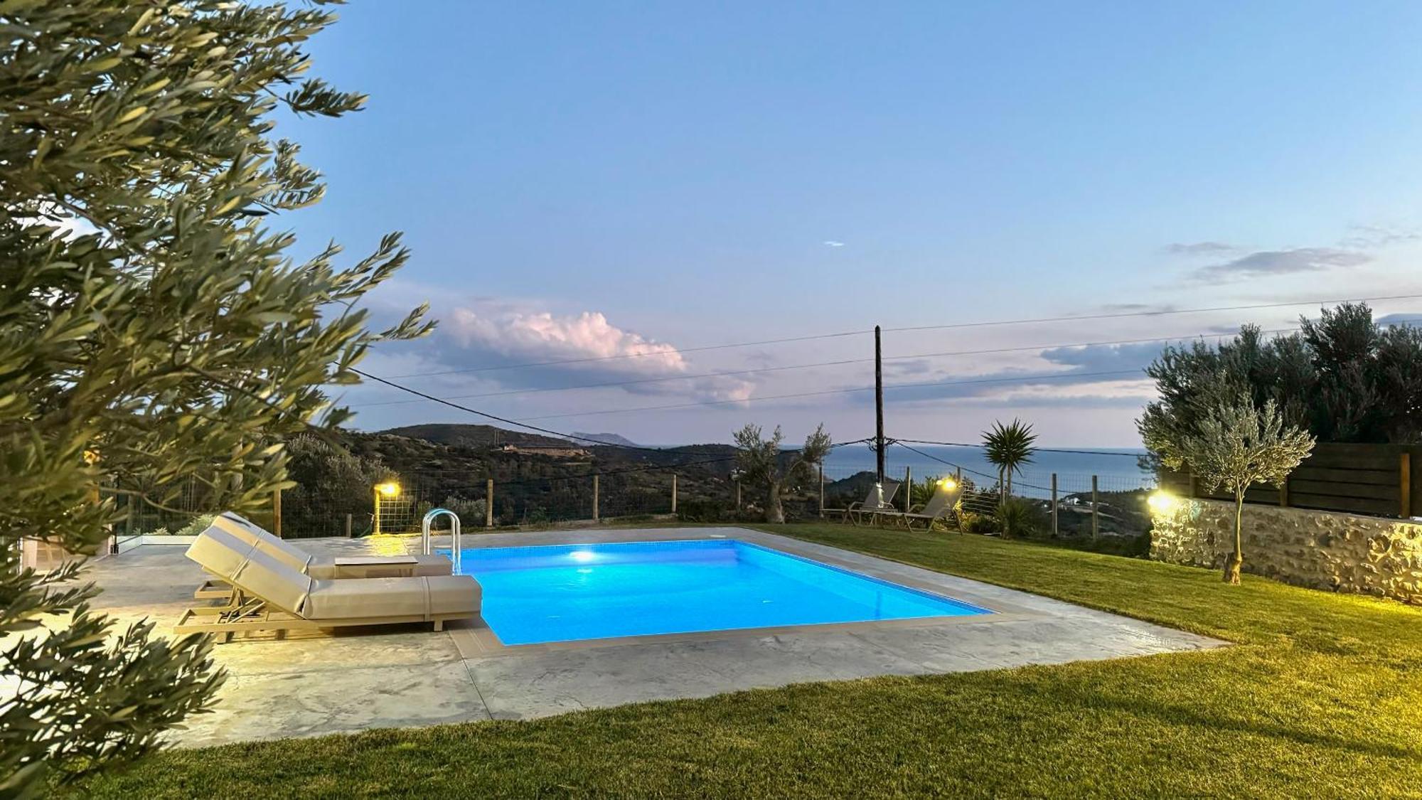 Villa Michael Triopetra Private Villa, Private Swimming Pool, Garden, Panoramic Sunset Exterior photo