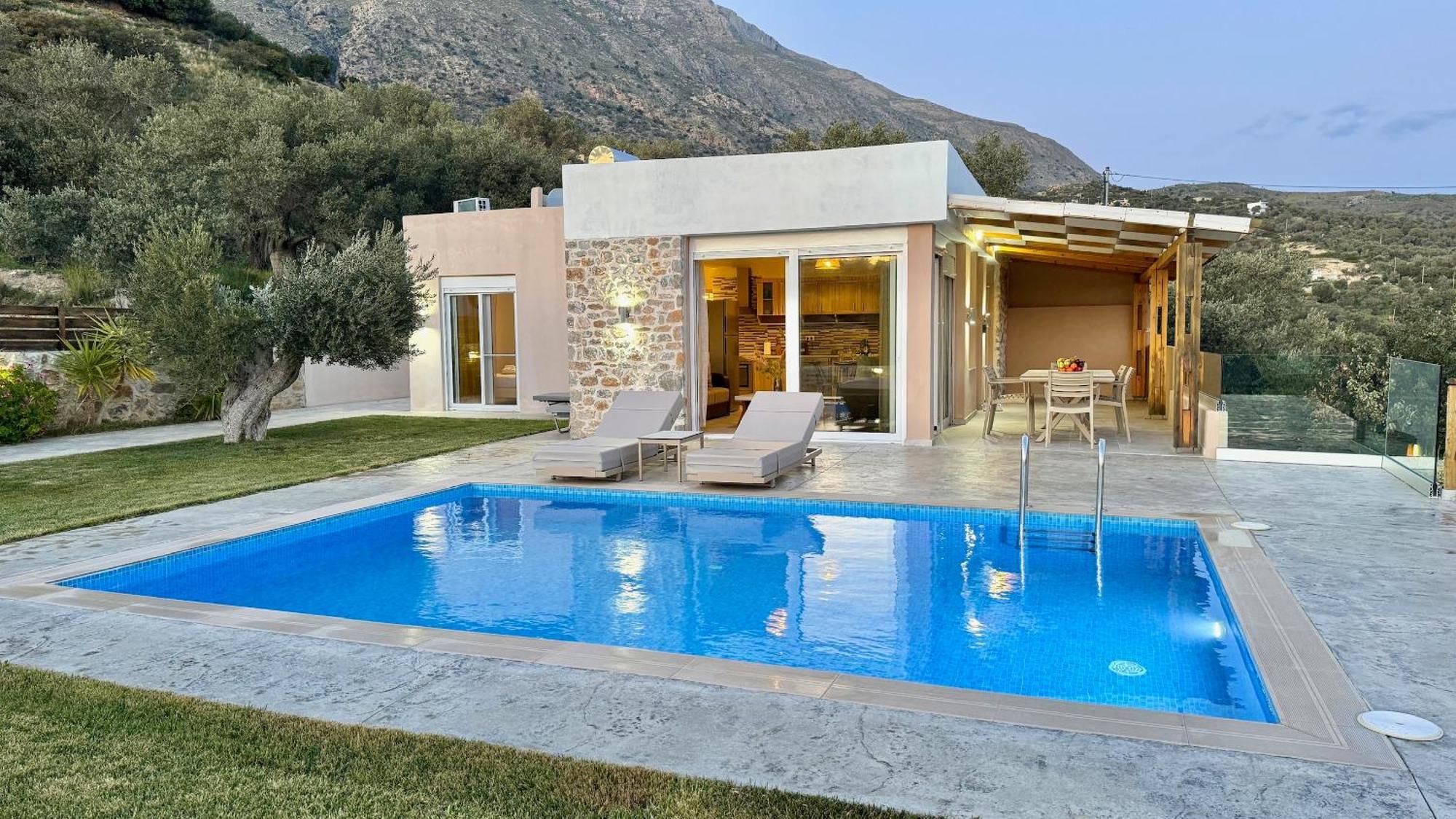 Villa Michael Triopetra Private Villa, Private Swimming Pool, Garden, Panoramic Sunset Exterior photo